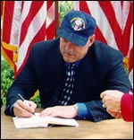 Ventura signs books at Nixon Library