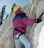 Cathy Wurzer ice climbing