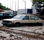 Cars in the mud