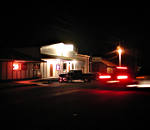 Nighttime shot of a rural bar