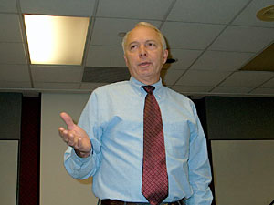 
John Kline says if he's elected, he'd like to eliminate the estate tax. (MPR Photo/Tom Scheck)