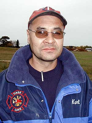 
Karl Humphrey is an environmental researcher for the Minnesota Chippewa tribe. He grew up near a wood treatment plant in Cass Lake, which is on the Superfund cleanup site. (MPR Photo/Tom Robertson)