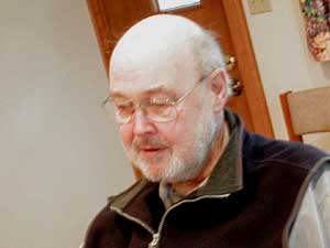 
Retired art teacher Dale Hagen also belongs to the Freedom From Religion Foundation, which fights religious intrusion into government.
 (MPR Photo/Bob Kelleher)