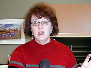 
Former Finance Commissioner Pam Wheelock predicted a boatload of money three years ago, but says no one could have predicted Sept. 11.  (MPR Photo/Laura McCallum)