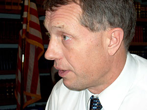 
House Speaker Steve Sviggum has argued that a gas tax, because it is constitutionally dedicated to transportation spending, is closer to a user fee than a general tax.   (MPR Photo/Michael Khoo)