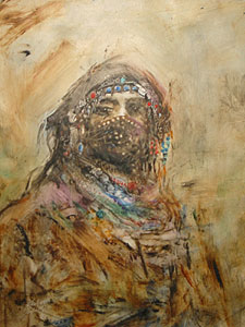 
This is a painting by Kurdish artist Majd Shaliar, originally from the Kurdistan area in Northern Iraq.
 (Image courtesy of the Babylon Gallery)