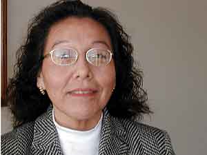 
Audrey Bennett is the president of the Prairie Island Indian Community.  Bennett says Xcel and the state can expect legal action if they don't meet the Mdewakanton Dakota's needs. (MPR Photo/Erin Galbally)