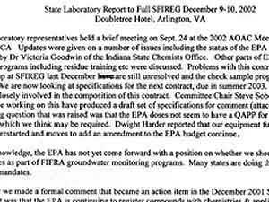 
"As co-regulators with the EPA, we asked that the EPA acknowledge (and thereafter financially support) the fact that many new active ingredients challenge the current capabilities of SLA labs. Without this support, future monitoring and misuse actions are seriously in peril, and may not be achievable with current technologies."  (MPR Photo/Dan Gunderson)