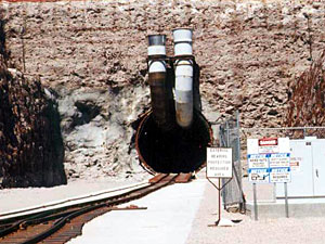 
The federal government's site at Yucca Mountain, Nev., is not expected to begin accepting nuclear waste before 2015 (File photo)