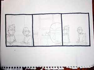 
This is what a "Nothing Nice to Say" strip looks like in its early stages.  (MPR Photo/Tim Post)