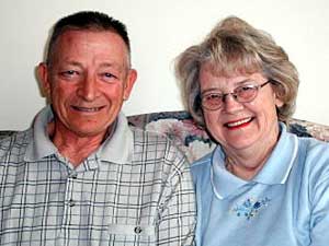
Herman and Marlene Gabbert. Herman runs a 50-cow dairy farm with his son. He says if lawmakers make a change to the state's Alien Farm Law, agriculture officials will spend their time helping new farmers from Europe, while Minnesota farmers struggle.  (MPR Photo/Tim Post)