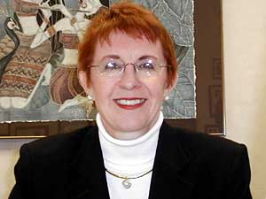 
Jean Eaton is Albert Lea's new mayor. Eaton ran on a campaign pledge to revive the community's sagging business sector.  But she says it's been a difficult promise to fulfill. (MPR Photo/Erin Galbally)