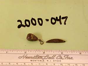 
These lead sinkers were recovered from a dead loon by researchers at Tufts University, who conducted a study of loons and lead poisoning from sinkers. (Photo courtesy of Tufts University)