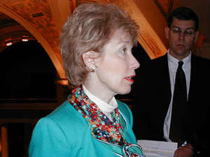 
The bill's sponsor, Rep. Alice Seagren, R-Bloomington, says the bill minimizes cuts to the classroom.
 (MPR Photo/Laura McCallum)