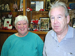 
Marlene Nelson and Paul Westrum are co-founders of the Steele County Coalition for Immigration Reduction. They say out-of-control immigration to the U.S. has driven down workers' wages. Their group has attracted close to 200 concerned residents. (MPR photo/Rob Schmitz)