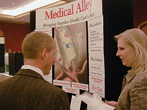 
Medical Alley is a non-profit that represents 300 medical firms that extends from Rochester, through the Twin Cities and into northern Minnesota. This strong medical establishment may be a lure to biotech companies. (MPR Photo/Jeff Horwich)