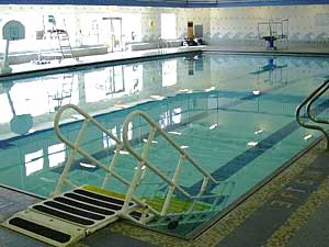 
Ada is somewhat unusual for a small town. It has a community fitness center with state-of-the-art workout equipment, racquetball courts, a swimming pool and walking track.  (MPR Photo/Dan Gunderson)