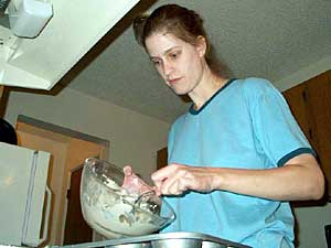 
Much to her constant surprise, Heather says she can now bake blueberry muffins without feeling the need to devour them all the minute they come out of the oven.
 (MPR Photo/Nikki Tundel)