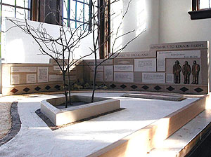
This is the model for the Duluth memorial. In addition to the bronze depictions of the three lynching victims, the memorial features quotations from civil rights leaders. (MPR Photo/Bob Kelleher)
