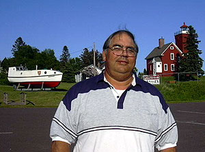 
Two Harbors city councillor Jon Jacoby says Lighthouse Point is a perfect place for Two Harbors residents and visitors to unwind and relax. (MPR Photo/Stephanie Hemphill)