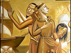 
A detail from John Snyder's painting "Communion," on display at Weinstein Gallery in Minneapolis through Aug. 23. (Image courtesy of Weinstein Gallery)