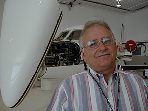 
Barnett says it's natural for airlines to find the best deal on aircraft maintenance. Still, "when you have your in-house work, they're your people, and no one at any internal organization cares to do a crummy job." (MPR Photo/Jeff Horwich)
