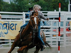 
Hultman admits that high school rodeo doesn't always get the attention or respect other varsity sports do. And she says she's constantly reminding people that rodeo isn't all "lassoes and big cowboy hats." (MPR Photo/Nikki Tundel)