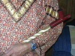 
The ceremonial pipe is perhaps the most often used, and most misunderstood, instrument in American Indian spirituality.  It's been mispresented in American culture as a peace pipe. For American Indians the pipe is a tool, which connects them with the power of the spirits. (MPR Photo/Dan Gunderson)