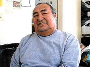 
Tom Stillday, a spiritual leader in Ponemah, says the spirits will watch over Ponemah. "My personal mission is keeping our culture alive, and I'm happy doing that," he says.  (MPR Photo/Tom Robertson)