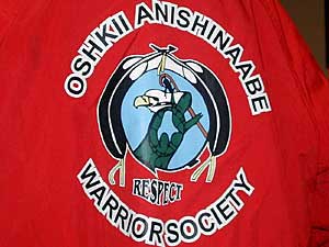 
A Young Warrior Society jacket. There's a different color jacket for each of four levels in the Young Warrior Society. Red signifies the third level.  

 (MPR Photo/Dan Gunderson)