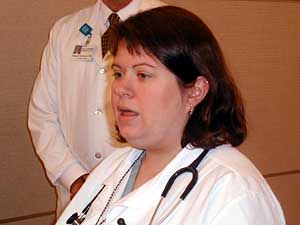 
Seth Bartell has a severe head and brain injury and requires a
ventilator to breathe, his doctor, Patricia Scherrer, said. She
would not comment on his prognosis. A bullet remains lodged in the
back of his brain.
 (MPR Photo/Tim Post)
