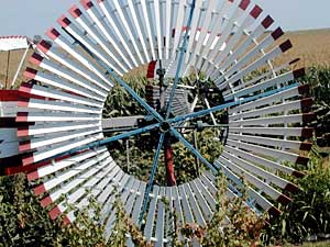 
Windmills were used to grind grain in rural areas like his. Koenig says if the wind kicked up, it wasn't unusual to be roused from bed in the middle of the night and sent to work.   
 (MPR Photo/Erin Galbally)