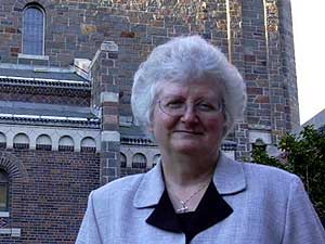 
Sister Linda Wiggins has been at the Benedictine Monastery for seven years.  She joined after raising two daughters and having a career in education. (MPR Photo/Stephanie Hemphill)