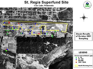 
A site map of the St. Regis Superfund area. (Image courtesy of the EPA)