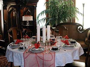 
The dining table in the Finnish room.  (MPR Photo/Nikki Tundel)