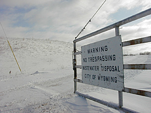 
The Wyoming wastewater treatment plant will give way to the new Polaris testing facility.  Off-road trails will give ATVs a workout, and motorcycles will be speed-tested on a smooth track.  (MPR Photo/Jeff Horwich)