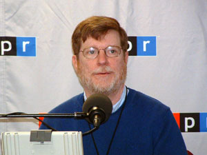 
NPR's Neil Conan moderated the debate. (Photo: Jeff Rosenberg, NPR News)