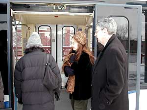 
Light rail cars heated in winter, cooled in summer. (MPR photo/Dan Olson)