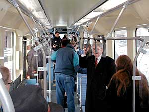 
Light rail cars seat 66 with room for 190 to stand (MPR Photo/Dan Olson)