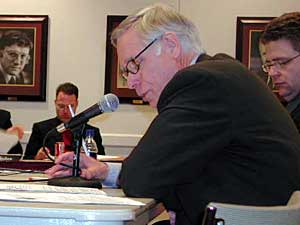 
Bruininks called the U's bonding request a "workhorse proposal," not a "showhorse proposal."  (MPR Photo/Marisa Helms)