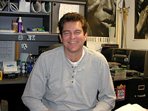 
Steve Pearson, Buyer for Electric Fetus. Pearson says digital downloading hasn't affected music sales as much as CD burning. (MPR photo/Chris Roberts)
