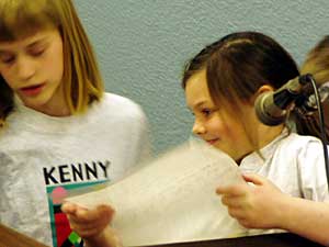 
These students asked the school board to spare Kenny school from closure.  (MPR Photo/Tim Pugmire)