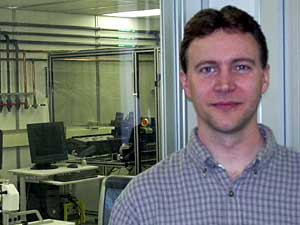 
Dean Grier of the Center for Nanoscale Science and Engineering says his program at NDSU is helping develop new nanoscale manufacturing processes. (MPR photo/Dan Gunderson)
