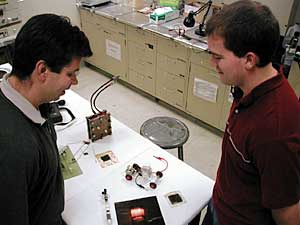 
U scientists are seeking a patent on the process which uses corn-based ethanol passed through a catalyst to derive hydrogen (MPR photo/Dan Olson)