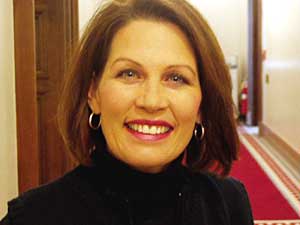 
Sen. Michele Bachmann, R-Stillwater, has introduced a bill to cut all ties with the law and give up the money. Bachmann says many states are spending far more to implement the law than they receive in federal education funding. (MPR Photo/Tim Pugmire)