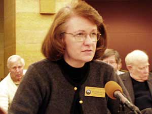 
Education Commissioner Cheri Pierson Yecke says she's trying to work with the federal government to iron out problems. She says the law is a good one, and the implementation is what's challenging. (MPR file photo)