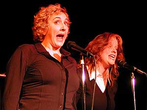 
Comediennes McEwen and Wexler say they "write what they know" which means they're constantly creating female characters for Brave New Workshop shows. (MPR Photo/Marianne Combs)