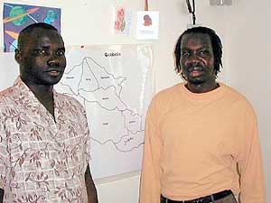 
Aphee Jobi believes what happened on December 13, 2003 qualifies as genocide.  He is calling for an international investigation. (MPR Photo/Erin Galbally)