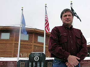 
Don Wedll is a planner for the Mille Lacs band.  He says in the late 1800s, timber companies and politicians stole nearly all of the land that treaties had set aside for the band. (MPR Photo/Stephanie Hemphill)