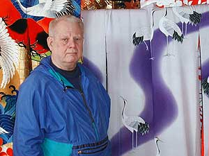 
Richard Fuller's interest in Japanese culture began when he was stationed there with the U.S. Marine Corps in the late 1950s.  Since then he's collected more than 2,000 wedding kimonos. (MPR Photo/Erin Galbally)